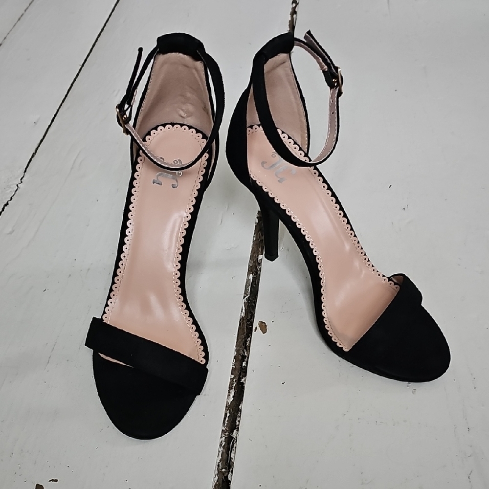 Elegant Black Ankle Strap Heels